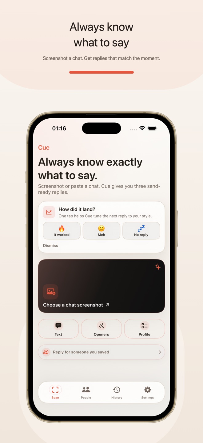 Cue App Store preview: always know what to say