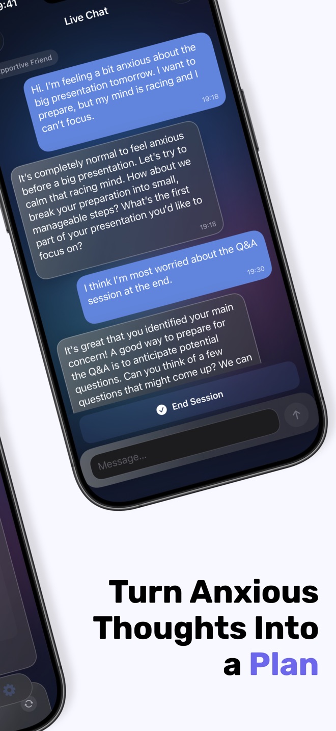 MindCoach AI App Store preview showing coaching features